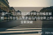 国产一二三四2022精字窝全网独家解析——平台在品牌建设与内容创新上的全新突破