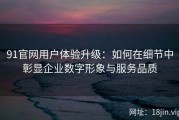 91官网用户体验升级：如何在细节中彰显企业数字形象与服务品质