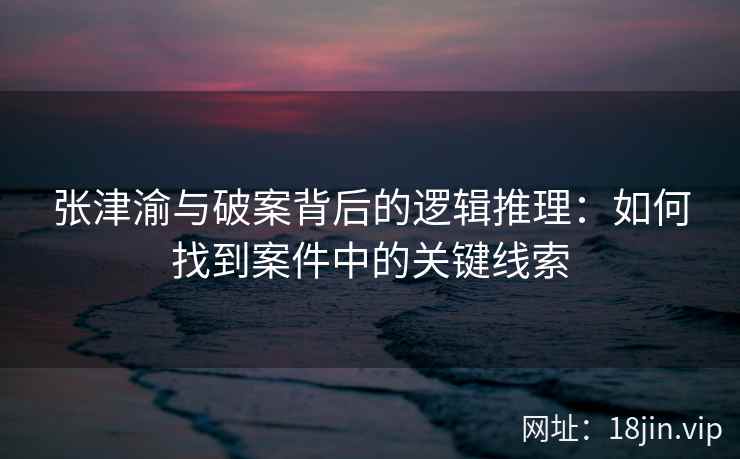 张津渝与破案背后的逻辑推理：如何找到案件中的关键线索
