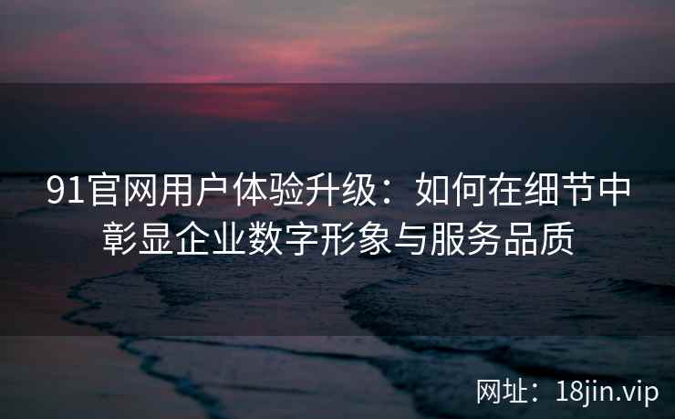 91官网用户体验升级：如何在细节中彰显企业数字形象与服务品质