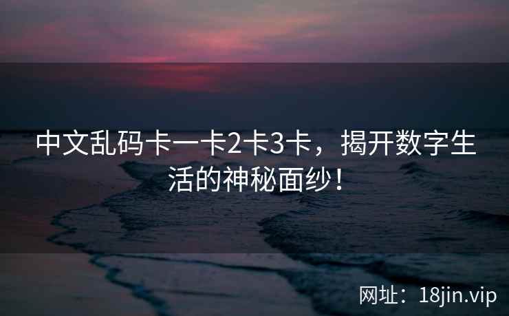 中文乱码卡一卡2卡3卡，揭开数字生活的神秘面纱！